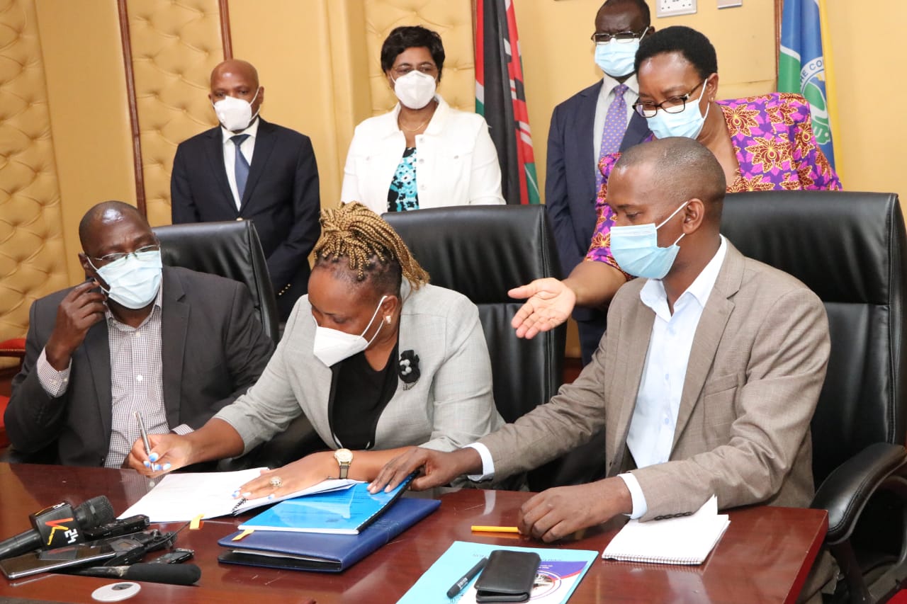 GOVERNOR KIRAITU WITNESSES SIGNING OF FINANCIAL AGREEMENT TO BOOST WATER SUPPLY IN MERU.